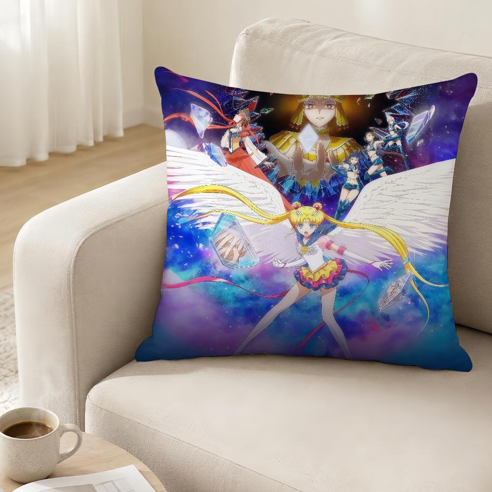 Comic Ssailor Mmoon Cushion Cover Antidustmite Sofa Cushion Decorative Office Cover Lounge Area Indoor Outdoor Use
