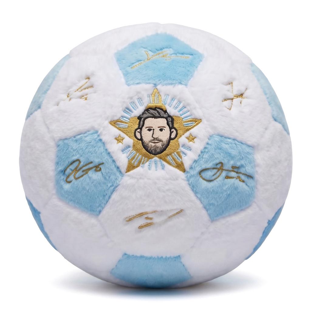 Mingie de Fotbal de Pluș Echipa Națională a Argentinei Semnătură Replica Messi Imprimată, Produs Licențiat Autentic