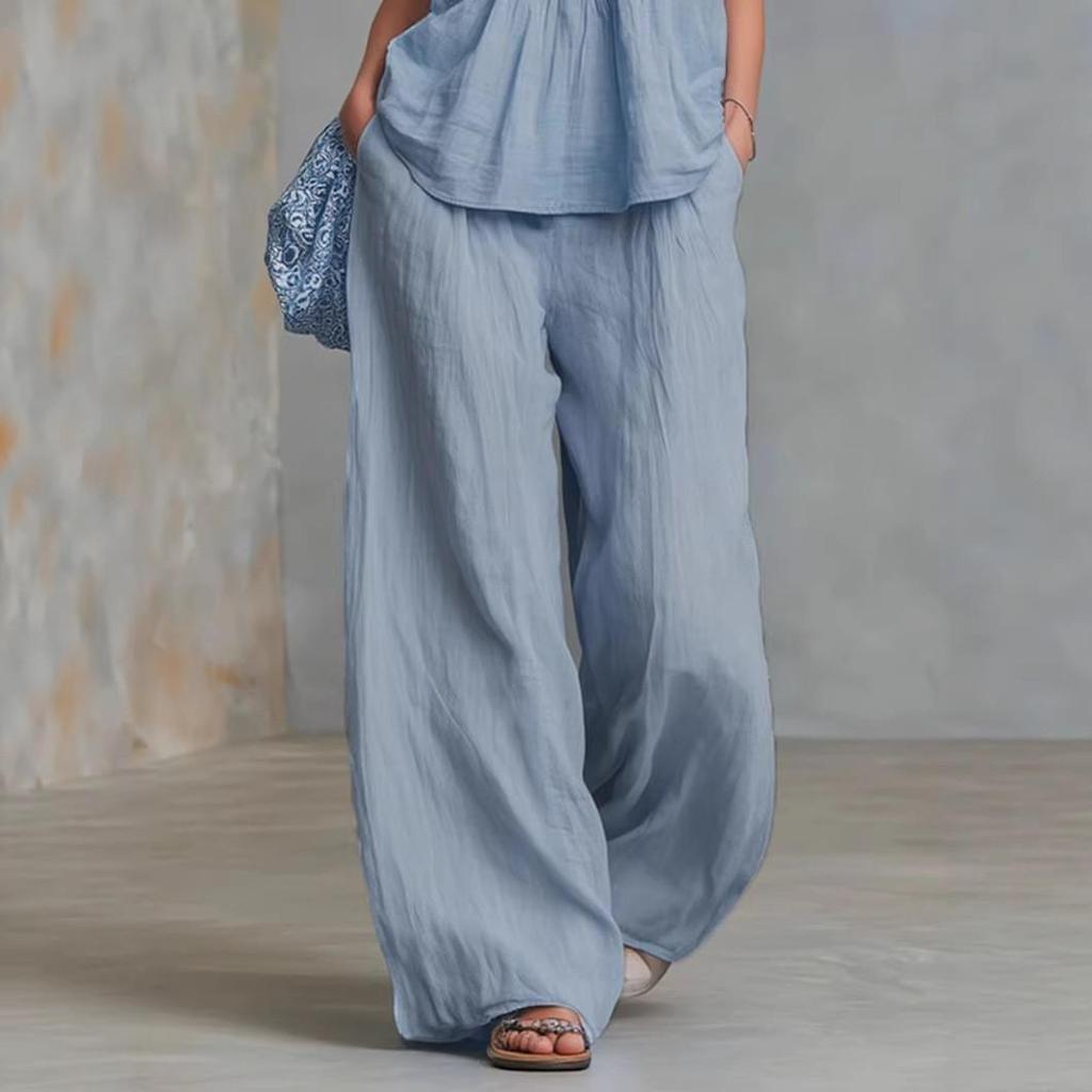 Completo casual da donna senza maniche con scollo a V per Primavera/Estate