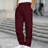 Yousheng Unisex Spring Fall Pants with Side Pockets Elastic Waist Straight Wide Leg Sweatpants Slacks Solid Color Loose Street Style Sport