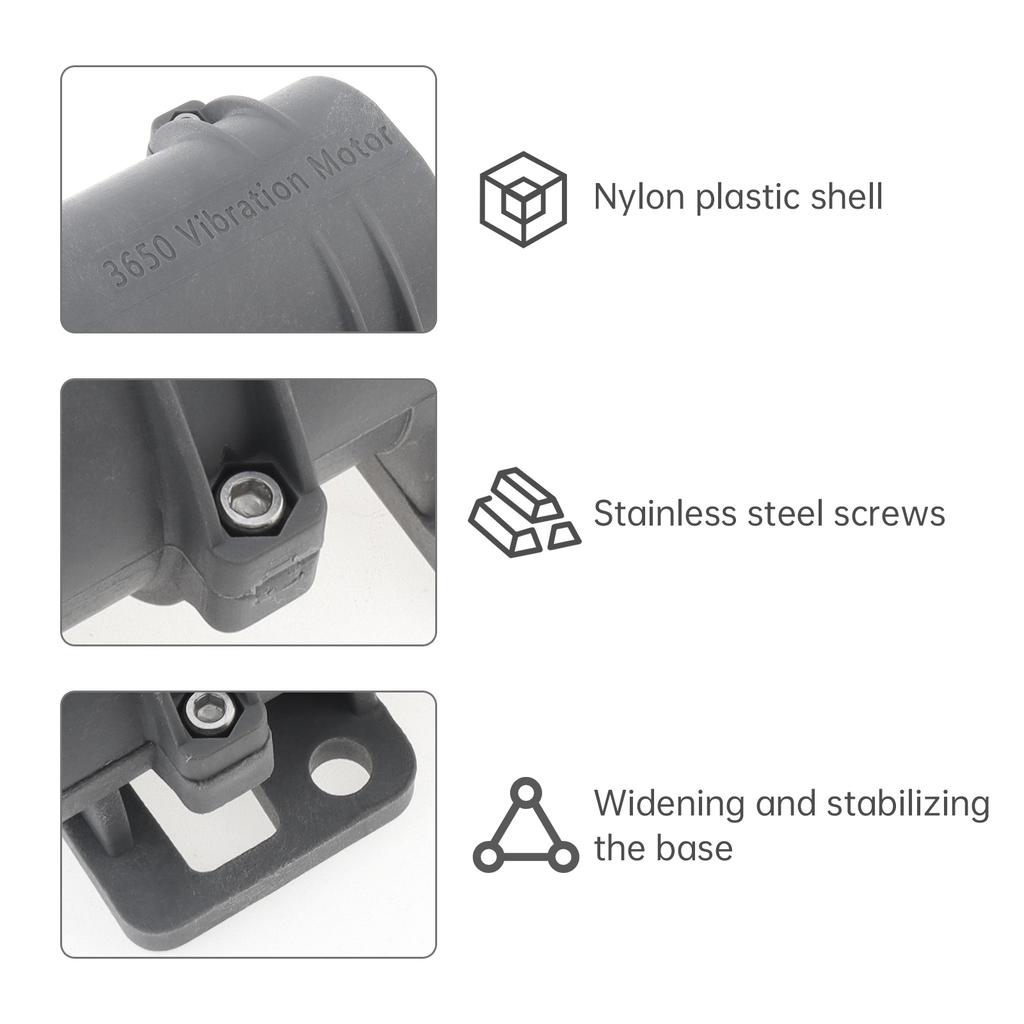 3650 Vibrační motor DC 12V až 24V 3800 ot/min Silné vibrace Průmyslová kvalita Masážní postel Křeslo Nástroje Robustní plastový kryt