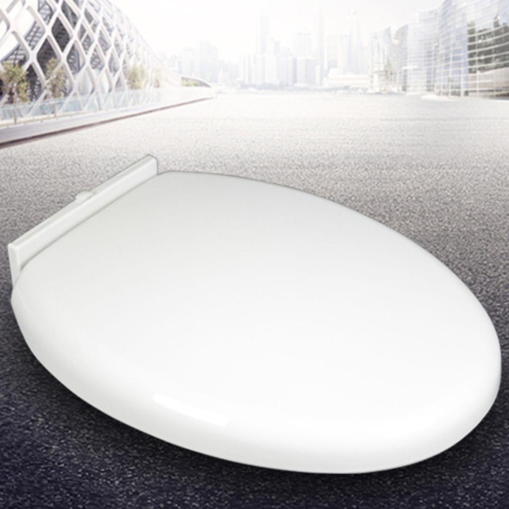 Slow Close Toilet Seat Thickened White PP Quick Installation Household Toilet Lid for Replacement