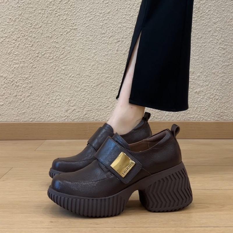 Retro Fashion Round-toe High-heeled Single Shoe Women's Shoes