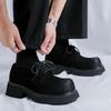 England style men's casual desert shoes lace-up cow suede leather derby shoe cowboy platform sneakers black brown youth footwear