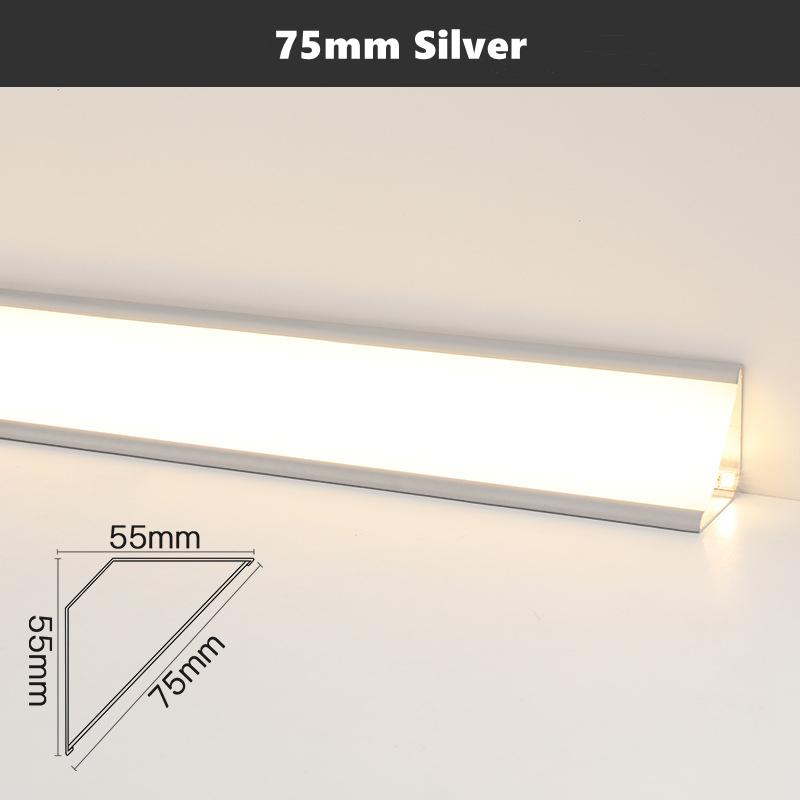 

V-образный потолочный верхний угловой линейный светильник светодиодный алюминиевый профиль без прорезей настенный потолок гипсовая линия светящийся декоративный светильник 0.5m x 1pcs