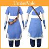 Lebhaft blaues Katara Cosplay-Kleid aus Avatar Der Herr der Elemente für Halloween-Partys