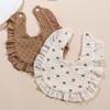 Bavoirs Bébé Mignons à Bords Volants Bavoirs Anti-Salissure pour Enfants Lingettes Éructation pour Nourrissons Accessoires Ensemble d'Alimentation en Coton Pur pour Nouveau-nés