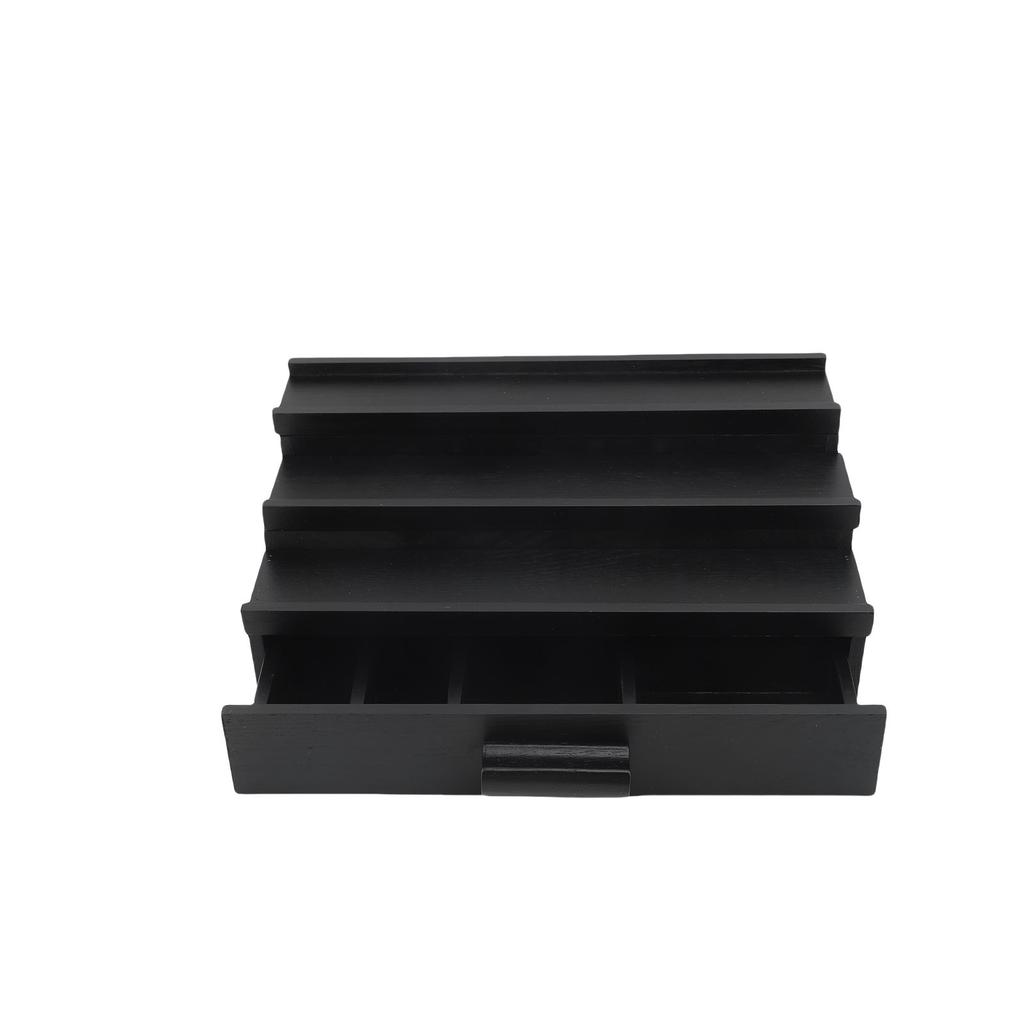 Organizzatore per Profumi da Uomo Donna a 3 Livelli in Legno Massiccio Scaffale Espositore per Profumi Rialzo con Cassetto per Gioielli Cosmetici