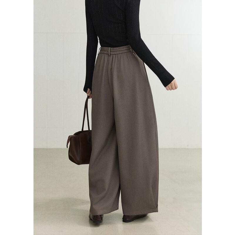 Mixiu Women's High-Waist Carrot Pants with Decorative Tie