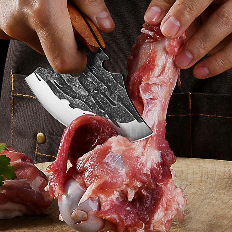 Stainless Steel Forged Kitchen Knife Meat Cleaver Boning Knife with Bottle Opener Pocket Multifunctional Knife With Knife Cover