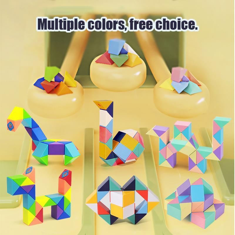 24-72 segmentů Kouzelný had Pravidlo Vícebarevné 3D puzzle Fidget hračky Dekompresní transformovatelné kostky Vzdělávací hračky