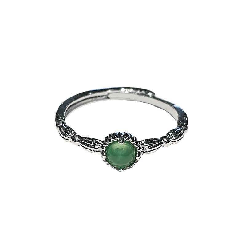 Retro Einfache Farbe Mondstein Serie Offener Ring Nische Mode Design Temperament Hochwertige Accessoires