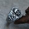 1pc New Pattern Titanium Steel Number 13 Ring Punk Style Hip Hop Retro Style Mighty And Domineering Skull Stainless Steel Ring Jewelrys
