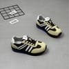 Thick-soled Color Matching Mesh Breathable German Training Shoes Women's 2025 Autumn New Leather Retro Light and Not Tired Forrest Gump Shoes