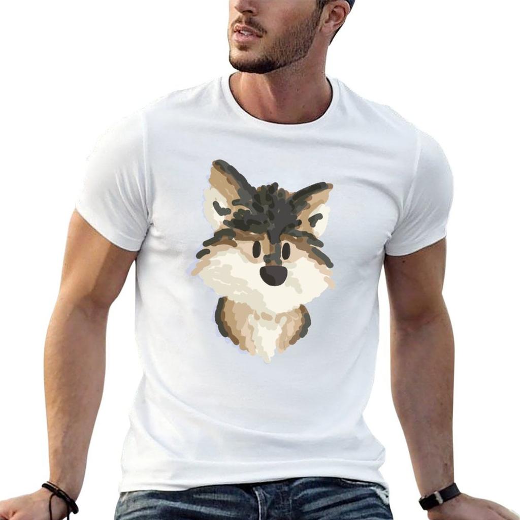 Cartoon Wolf Tshirt T Shirts Cotton 100 T Shirts For Unisex Pack Cotton T Shirts For Unisex Slim Fit Tshirt