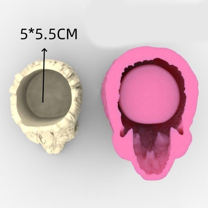 Silicone Skull Shape Planter Ornament Mold for Crafting Resin Art Suitable for Home Decoration and Office Displays