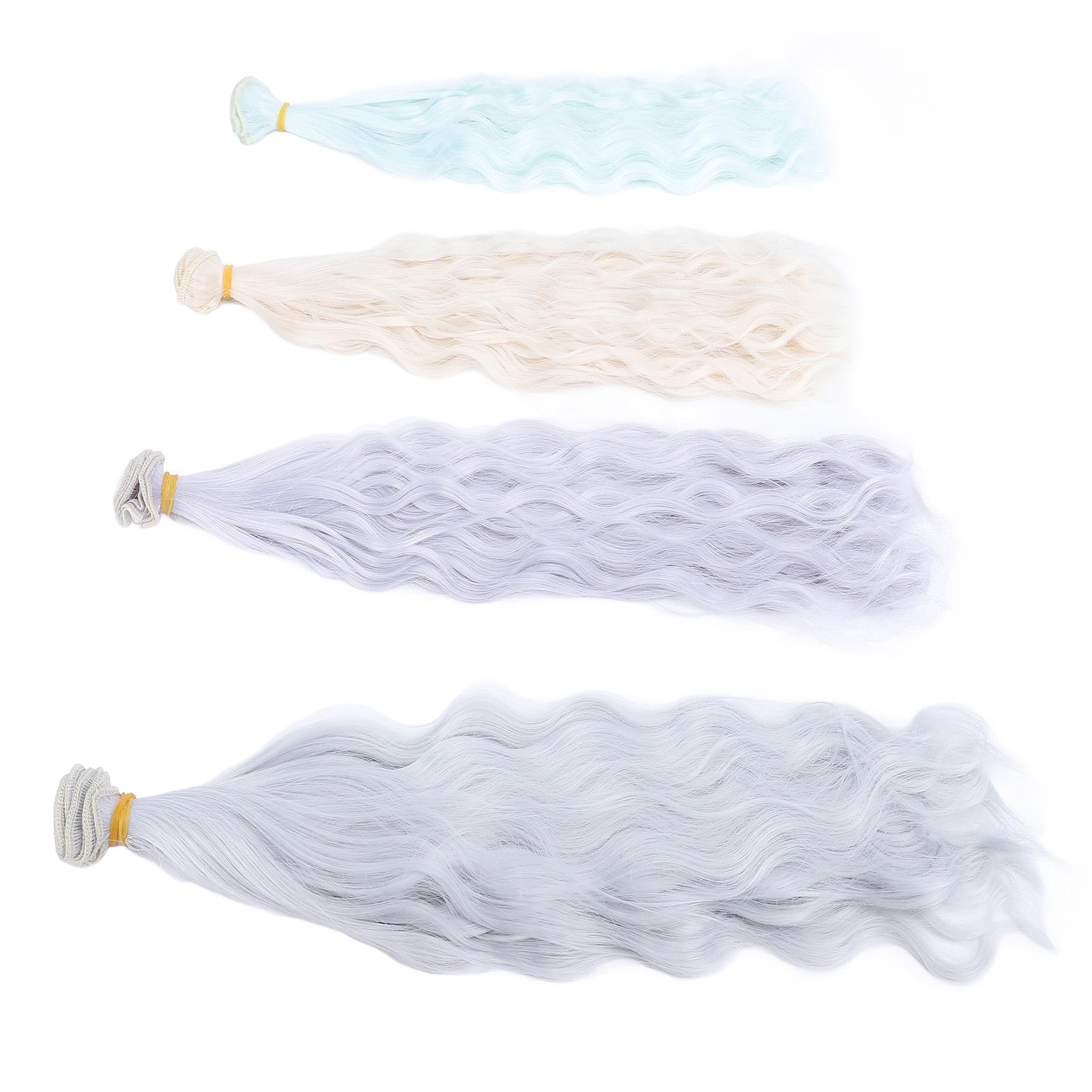 

4 шт. трессы для кукольных волос 4 цвета длина 30 см ширина 1 м мягкий шелковистый длинный кудрявый парик для ватного шарика