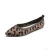 2026 New Fashionable Casual Soft Soled Breathable Women's Shoes Solid Color Shallow Mouth Pointed Knitted Women's Flat Shoes