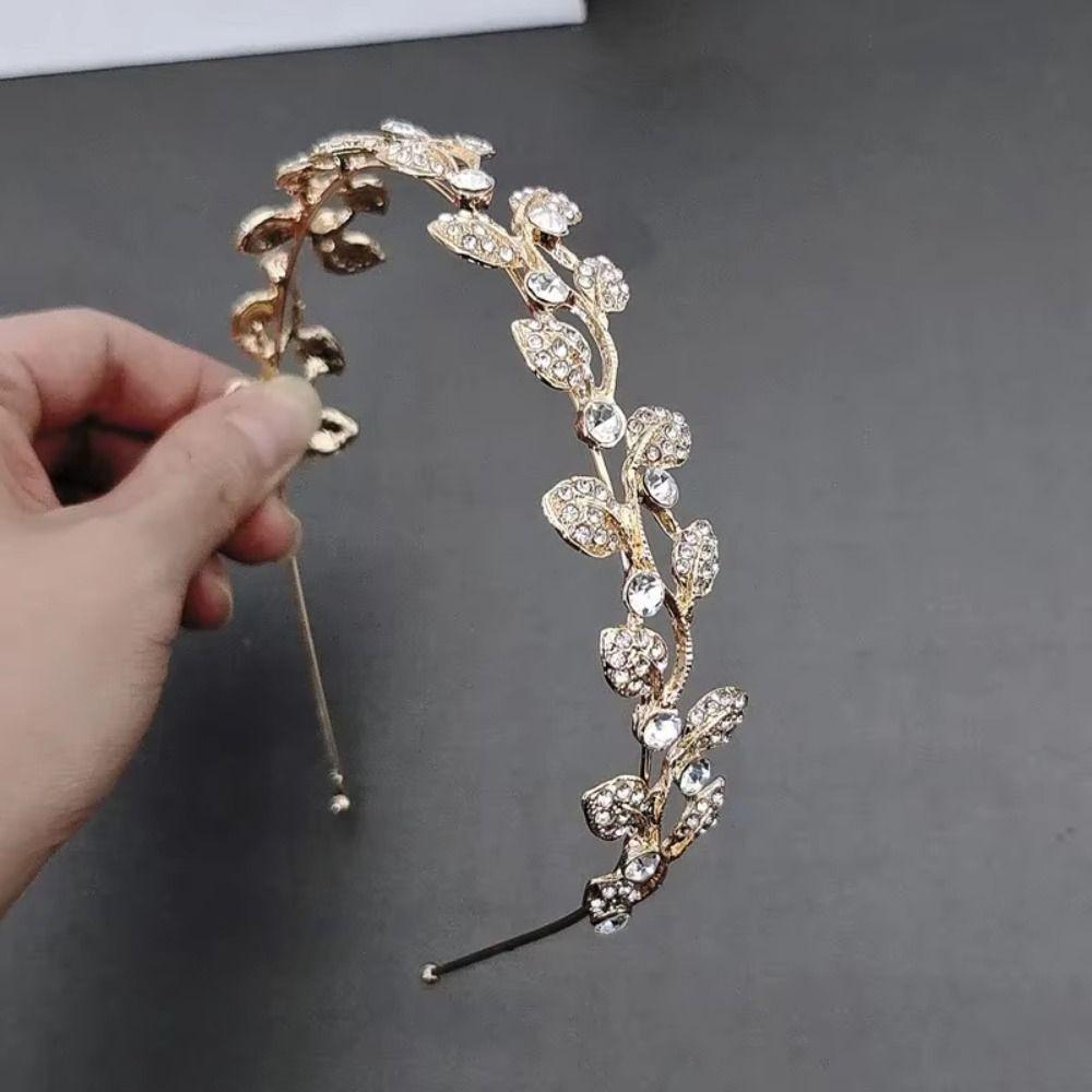Zinc Zinc Alloy Material Wedding Hair Accessories Gold Silver Color Bride Headband Hairbands  Birthday Party