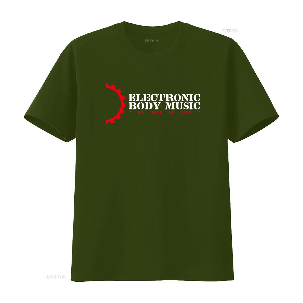 Electronic Body Music T Shirt My Way Of Life Print Ebm Industrial Darkwave Techno Style Vintage Washed Stylish Comfortable