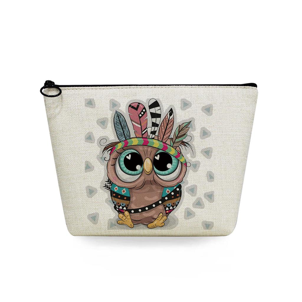 Women Owl Print Cosmetic Bag Toiletries Organize Travel Storage Case 6714