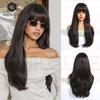 Europe Beautiful Women Fashion Qi Bangs Long Curly Hair Wig Women Gradual Change Micro Curl Black Chemical Fiber Headgear Wigs