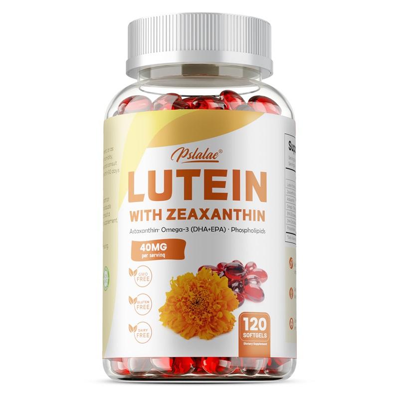 High-content Lutein and Zeaxanthin Soft Capsules, 40mg, Natural Plant Extract Nutrition, Suitable for Adults.