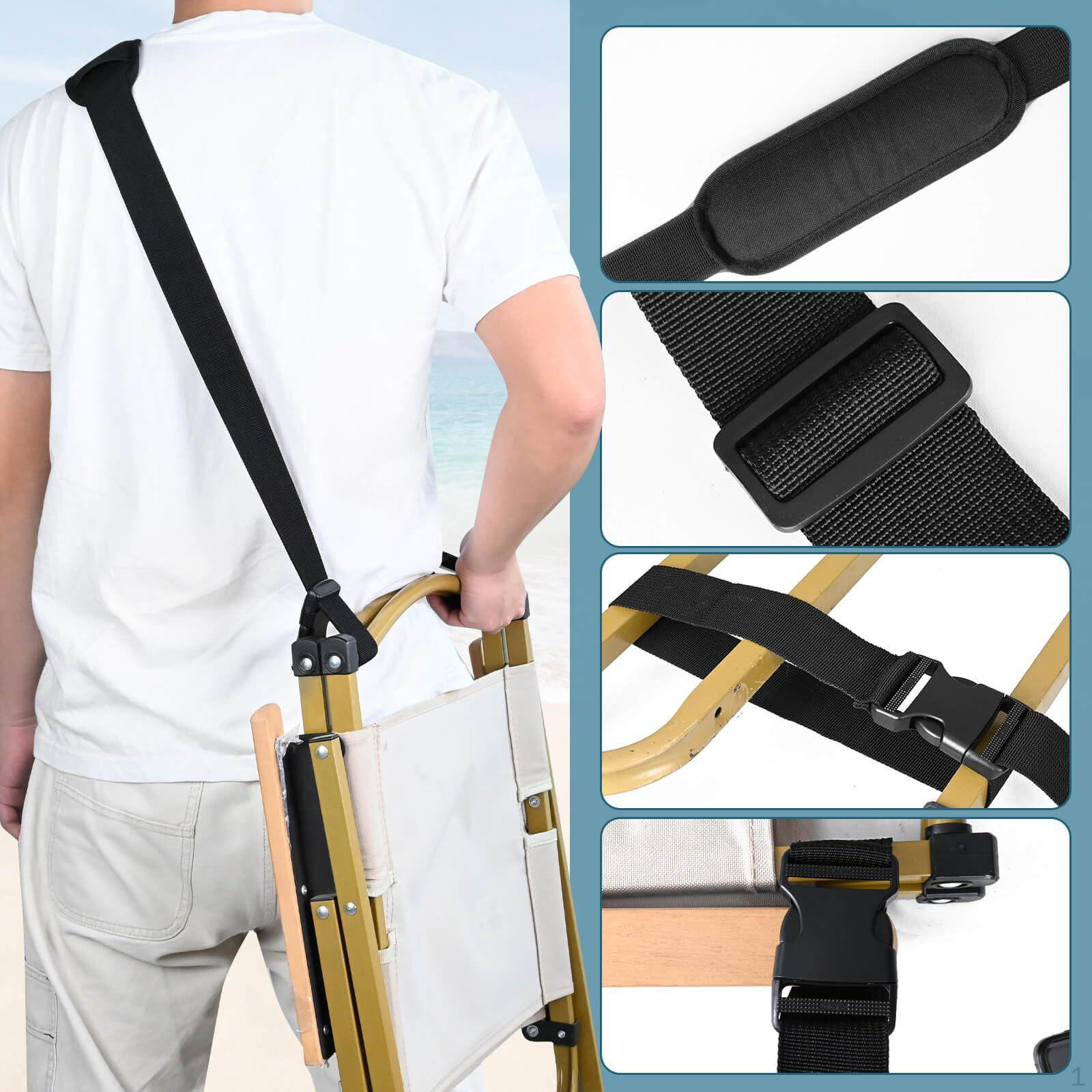 

Ремень для переноски пляжного кресла, Портативный универсальный аксессуар, Регулируемый плечевой ремень для переноски для велосипеда