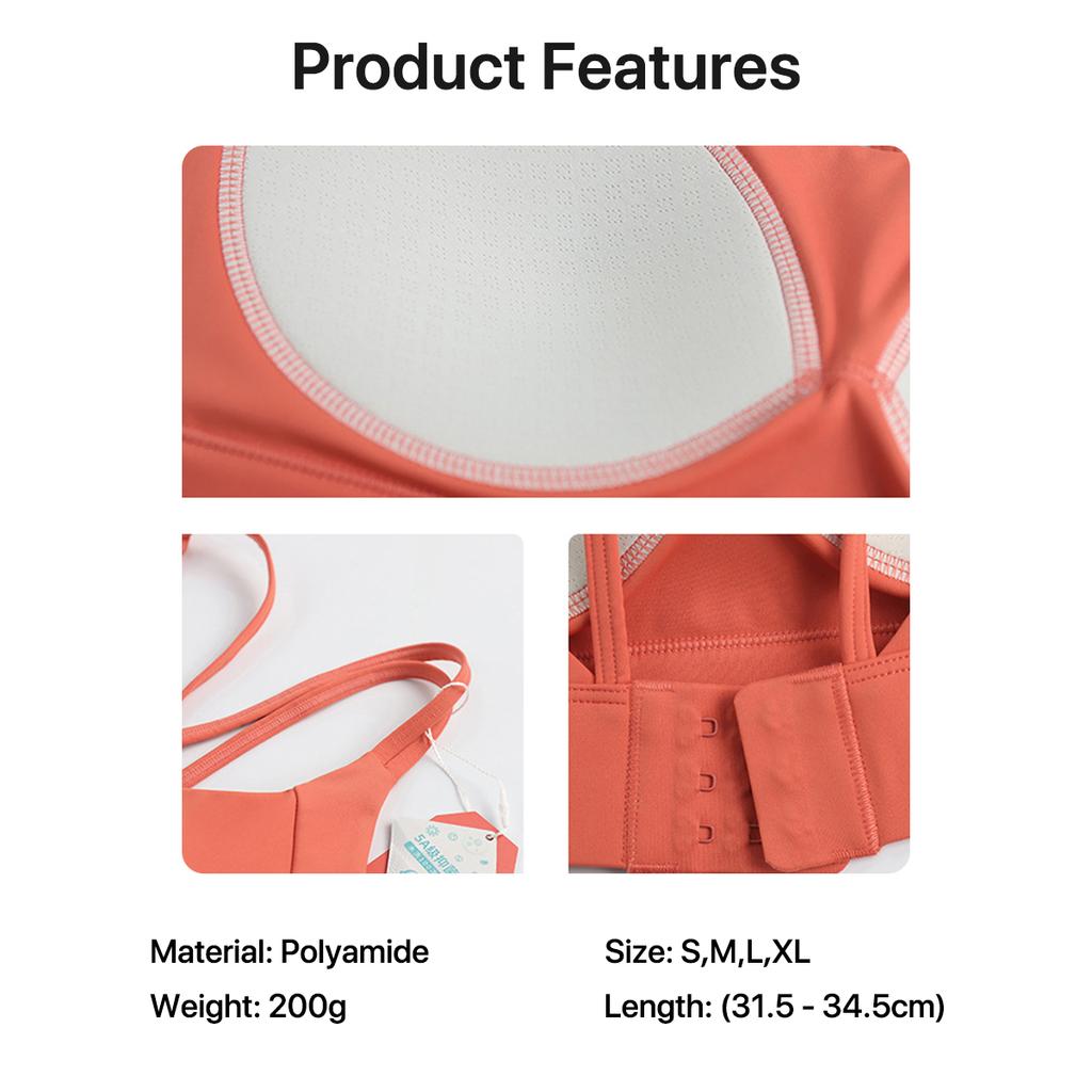 Women Fashion Elastic Thin Strap Workout Sports Bra for Ladies, Padded Support Yoga Vest, Soft Breathable Slim Fit Active Top