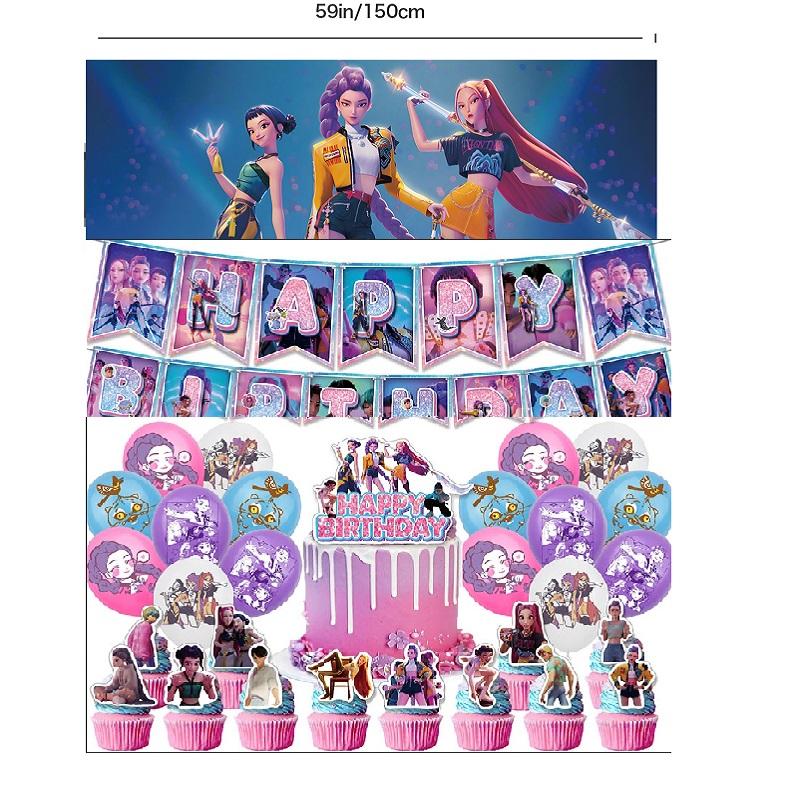 D-Demon H-Hunters Disposable Party Cutlery Set Flag Pulling Outdoor Picnic Supplies Birthday Party Decor Korean Kpop Anime Party