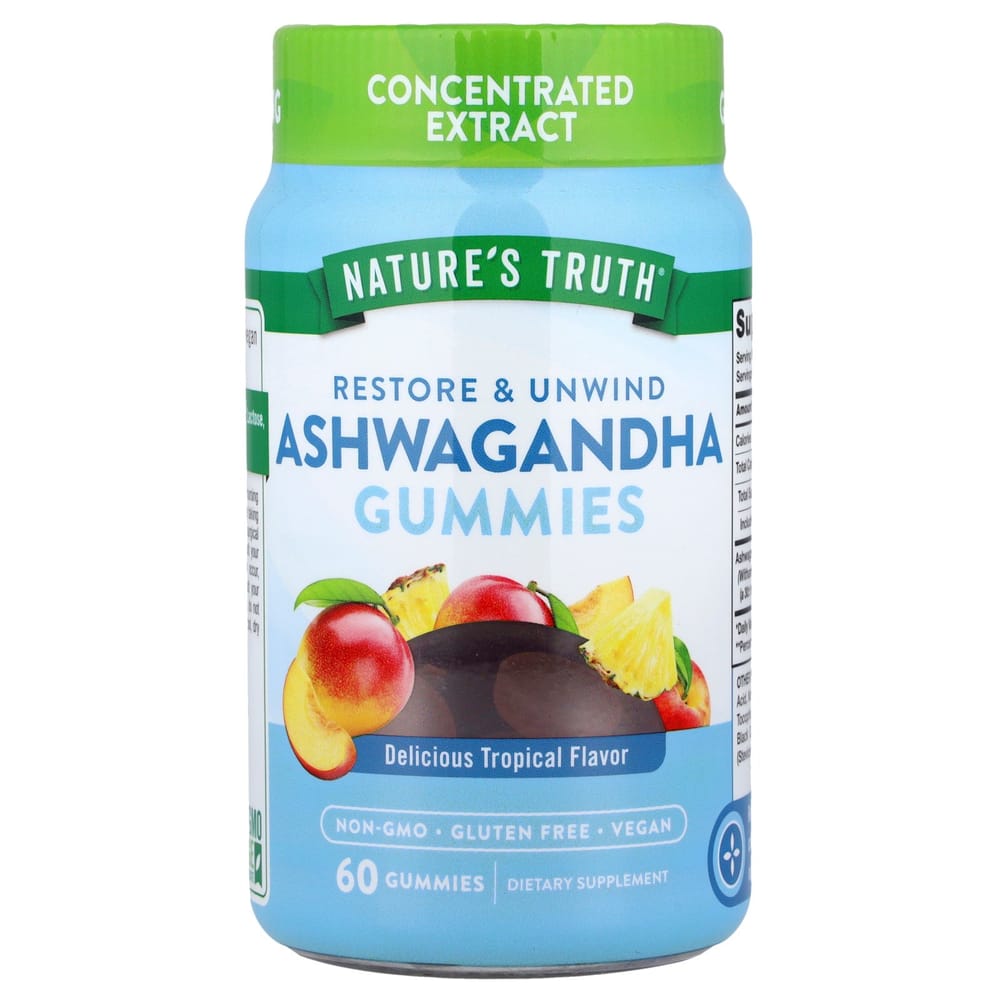 Natures Truth Ashwagandha Tropical Vegan Gummies, 60 Count