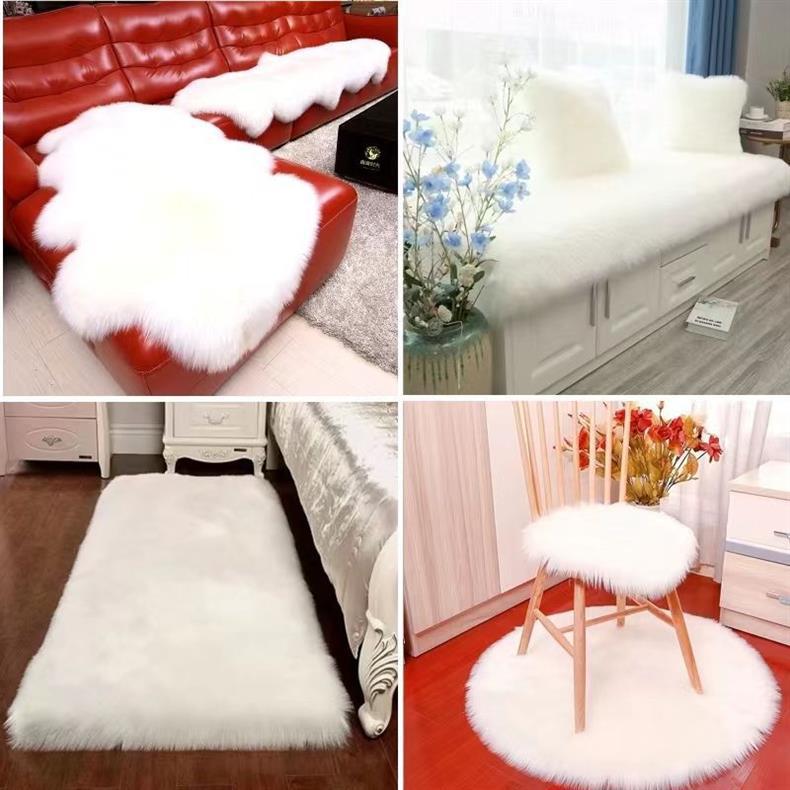 White Faux Fur Display Mat for Surfaces and Decor