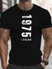 1975 LEGEND Letter Print T-shirt, Short Sleeve Crew Neck Casual Top for Summer & Spring, Men's Wear