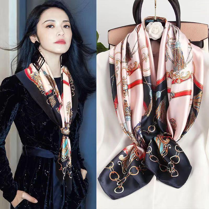 Hangzhou Silk 90 Square Scarves Silk Scarves Women Travel With Shirts Spring And Autumn Versatile Small Shawls