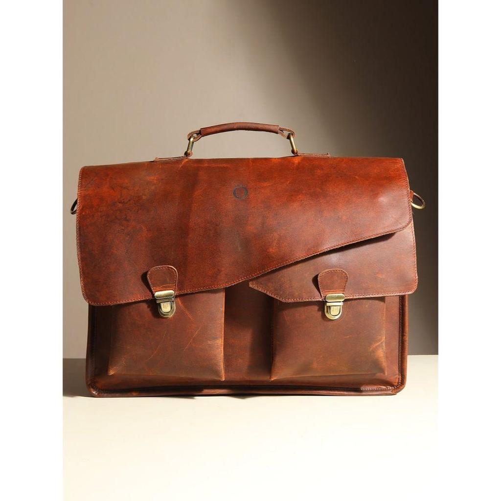 Leather Laptop Bag: Handmade Full-Grain Leather Briefcase