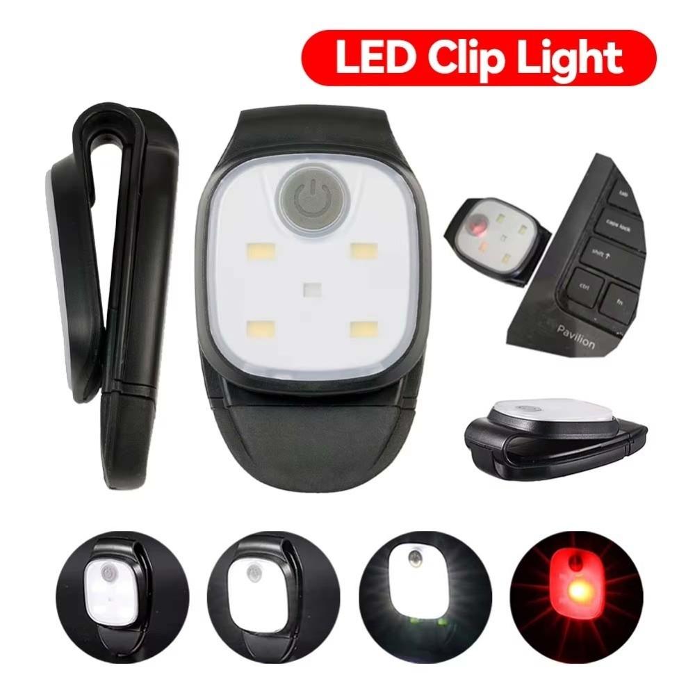 4 Lighting Modes Clip on Lamp for Cap USB Rechargeable Safety Warning Light  Emergency Use