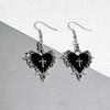 Goth Jewelry Thorns Heart Cross Earrings Red Drip Oil Rose Flower Earrings for Women Punk Charms Accessories Grunge Earrings