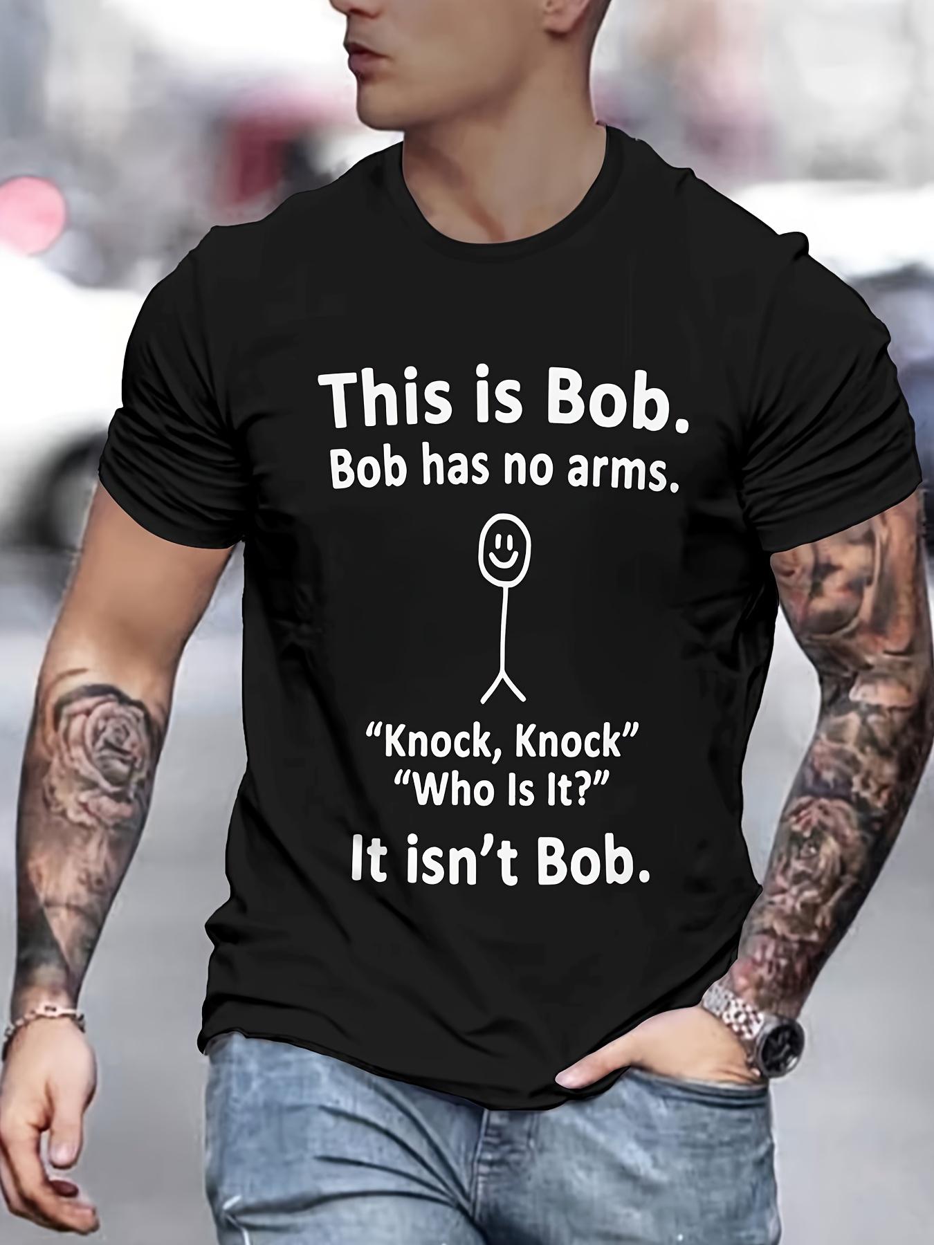 

Men s vintage crew neck T-shirt, Bob has no Arms humorous reference, summer casual sports fashion T-shirt - Men s Summer Co... S разноцветный