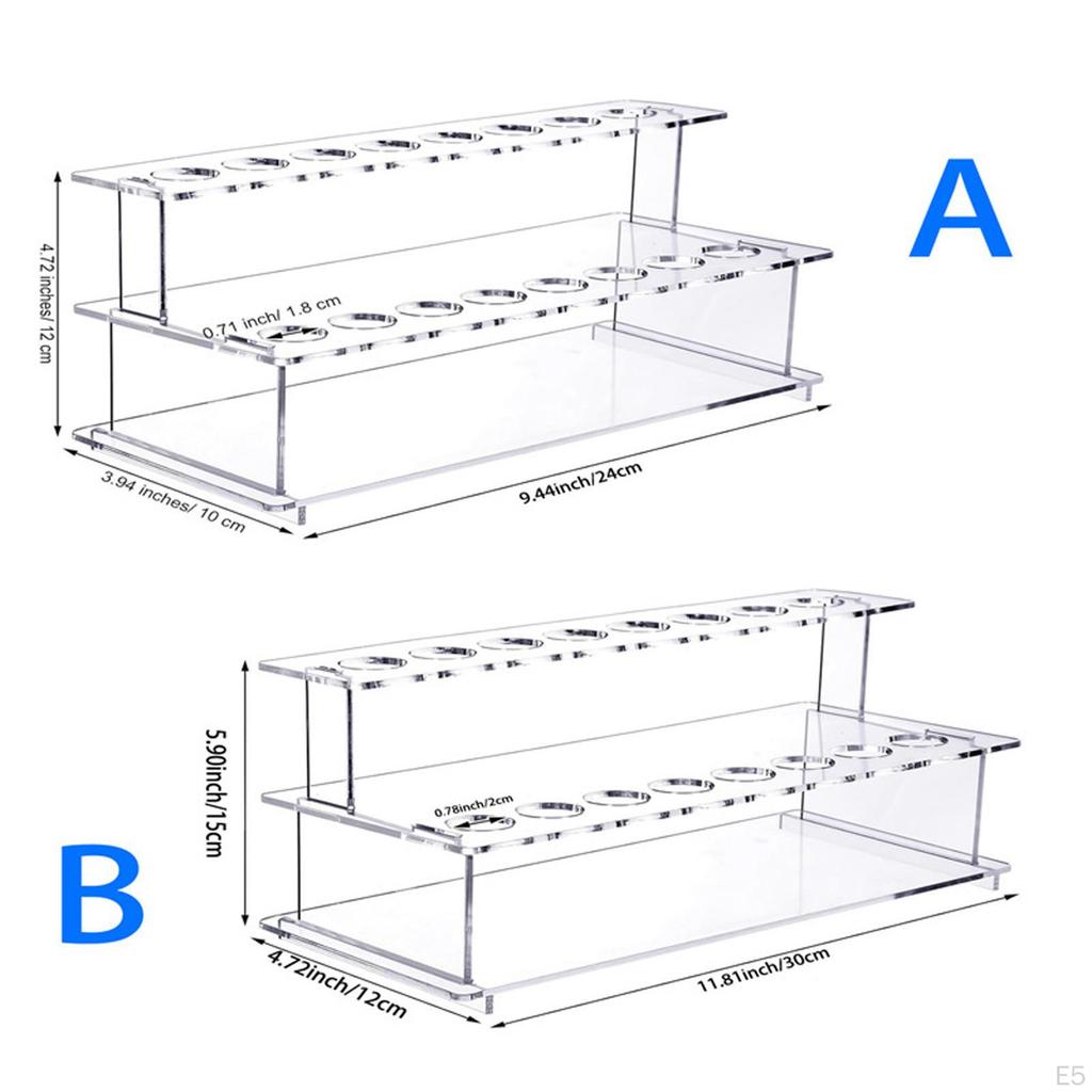 2 Tier Clear Acrylic Wine Bottle Cork Storage Holder Rack for Club Retail Store Countertop