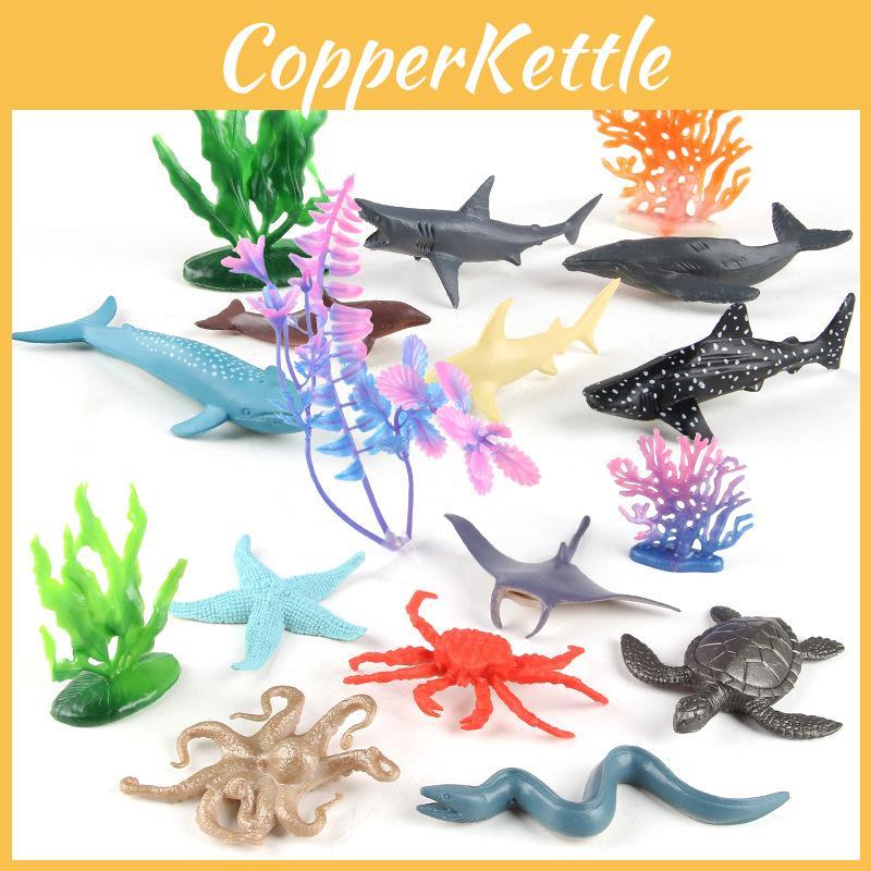 Realistic Miniature Ocean Animal Model Set With Dolphin Turtle Crab Octopus And More