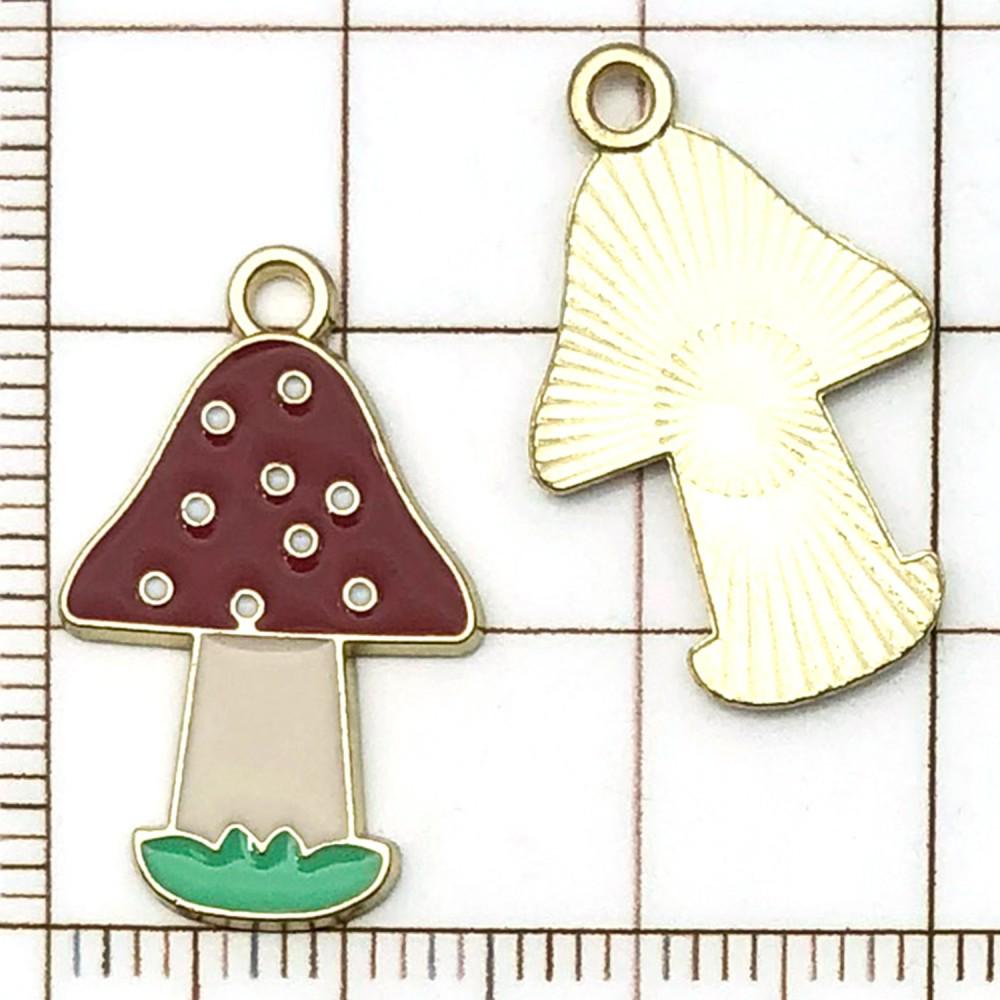 20 Colorful Cartoon House & Mushroom Enamel Alloy Charms for DIY Jewelry