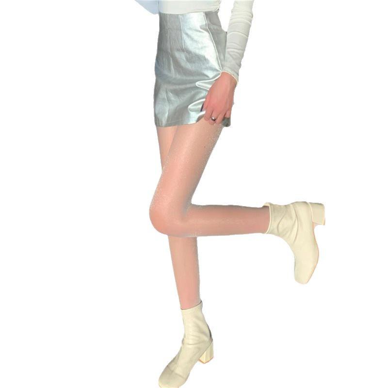 Frühlings-/Sommer Damen Glitzernde Perlmuttfarbene Strumpfhose mit Sternmuster