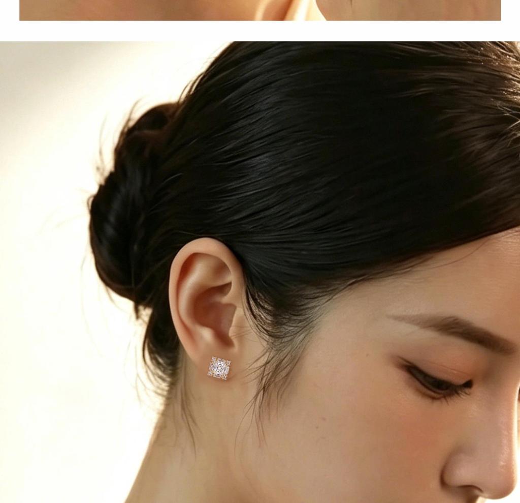 Square Beautiful Ear Studs for Women - New High-End Style Earrings