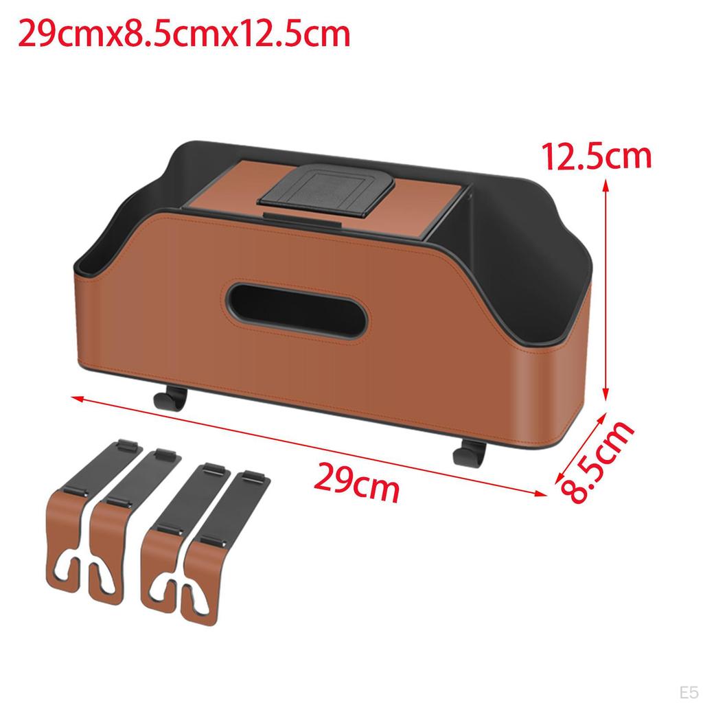 Car Seat Back Organizer Tissue Box 2 Cup Holder Convenient Keep Easy Installation with Hooks Hanger