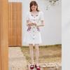 Women's Sweet Pastoral Square Neck Short Sleeve A-Line Midi Dress