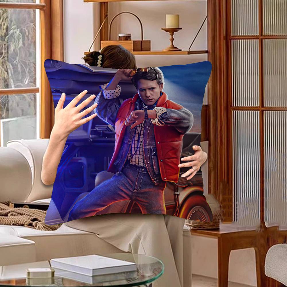Movie Back To The Future Trilogy Cushion Cover Pillowcase Upholstery Sofa Throw Pillow Home Decor Pillowcas