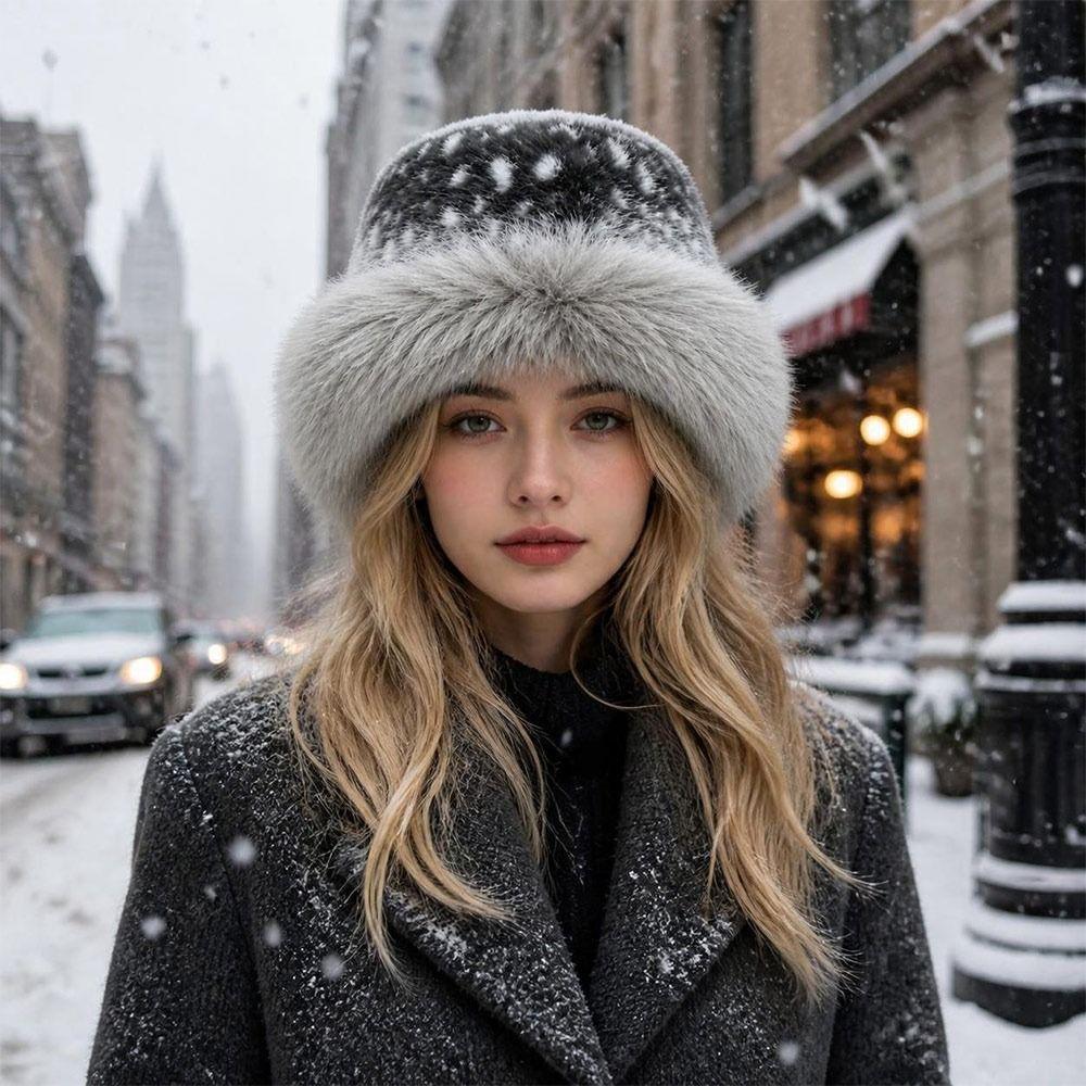 Plush Winter Hat Fluffy Fur Fisherman Hat New Bucket Hat  for Women Girls