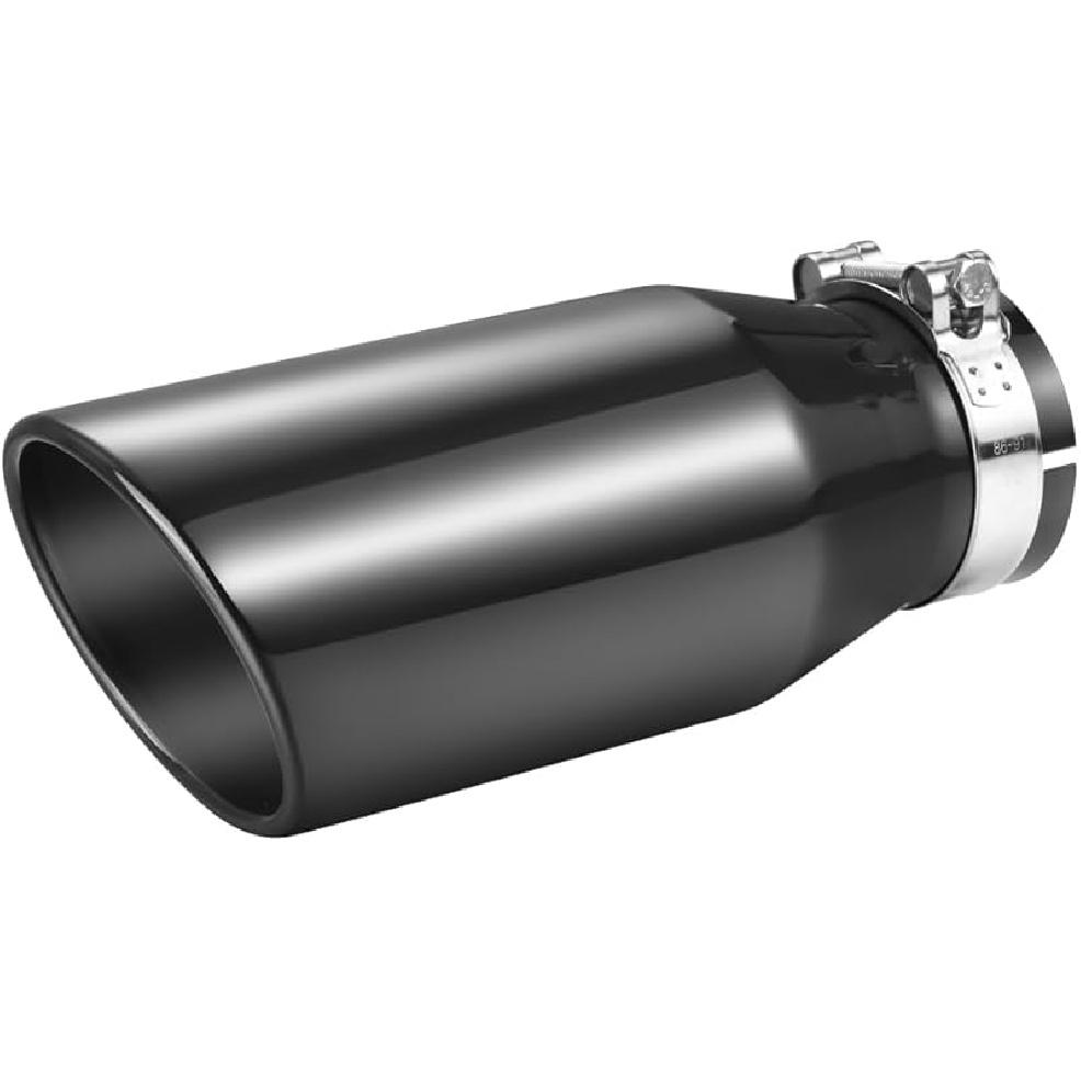 A-KARCK Exhaust Tips Black Chrome 3" Inlet, Muffler Tip with Never Fading and Peeling Coating, 3" Inlet to 4" Outlet 12" Long