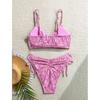 Bikini Badeanzug Feminin High-Waist Geteilter Träger Strandurlaub