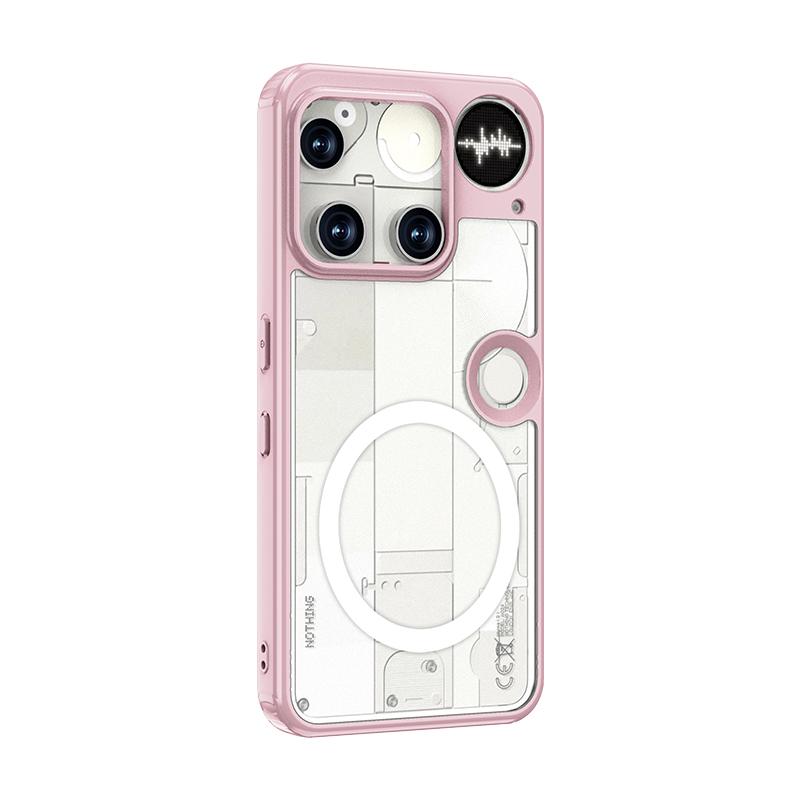 Translucent Shockproof Case For Nothing Phone 3 6.67 Inches TPU Matte Frame Magnetic Wireless Charging Hard Plastic Back Cover